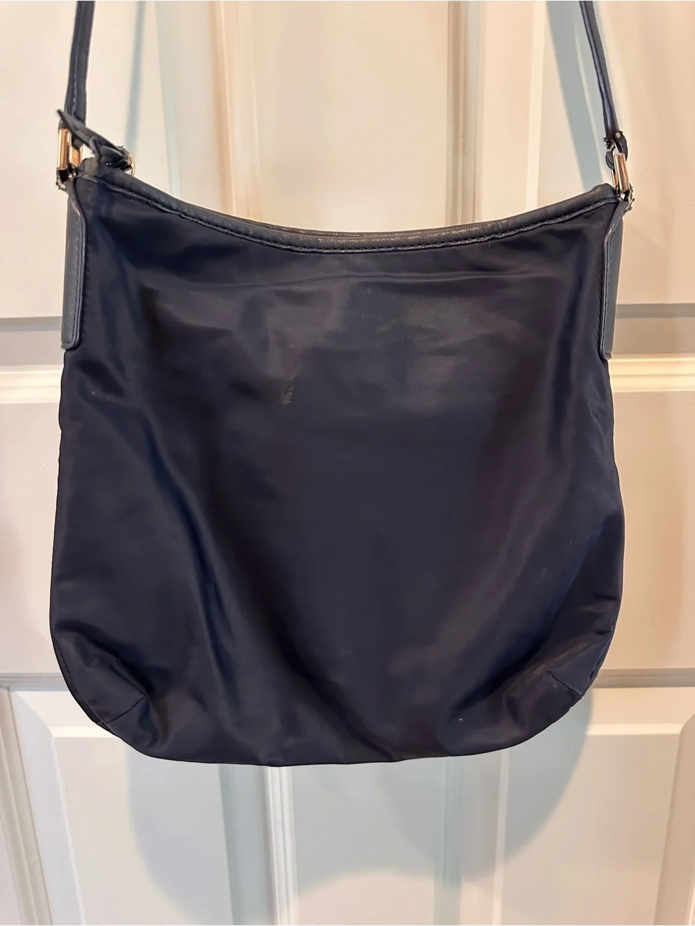 Tory Burch Navy Nylon Crossbody Bag Double Zip Adjustable Strap